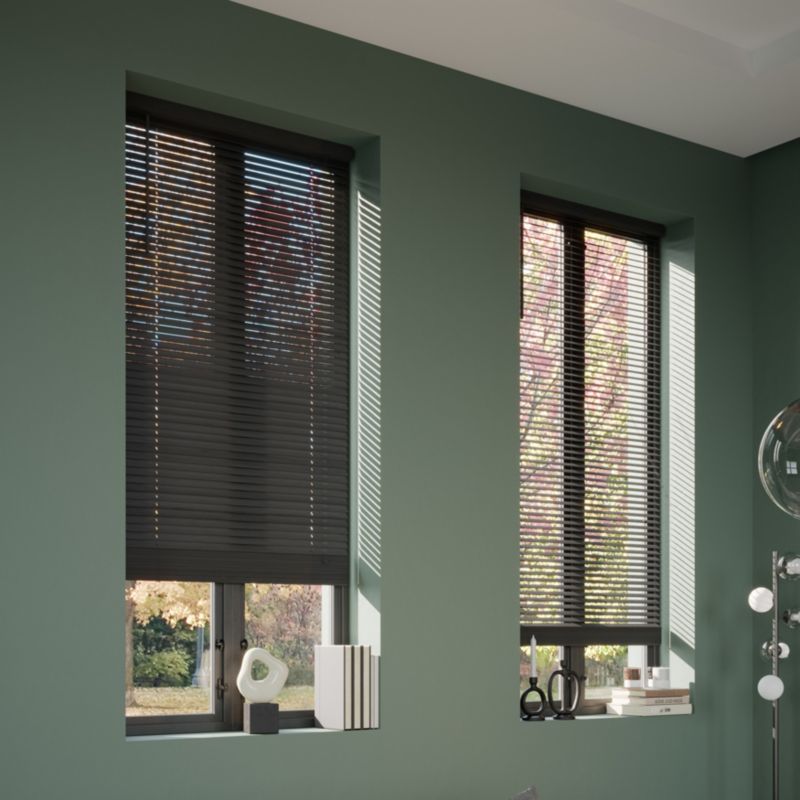 GoodHome Cana træpersienne 90 x 180 cm mat-sort