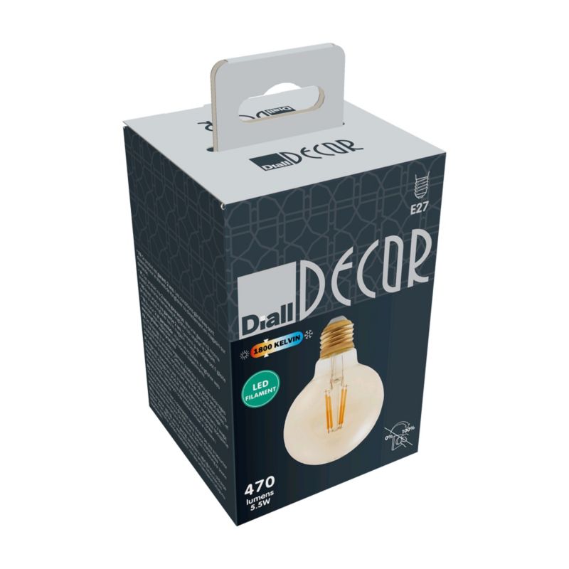 LED-pære Diall G80 E27 470 lm 1800 K