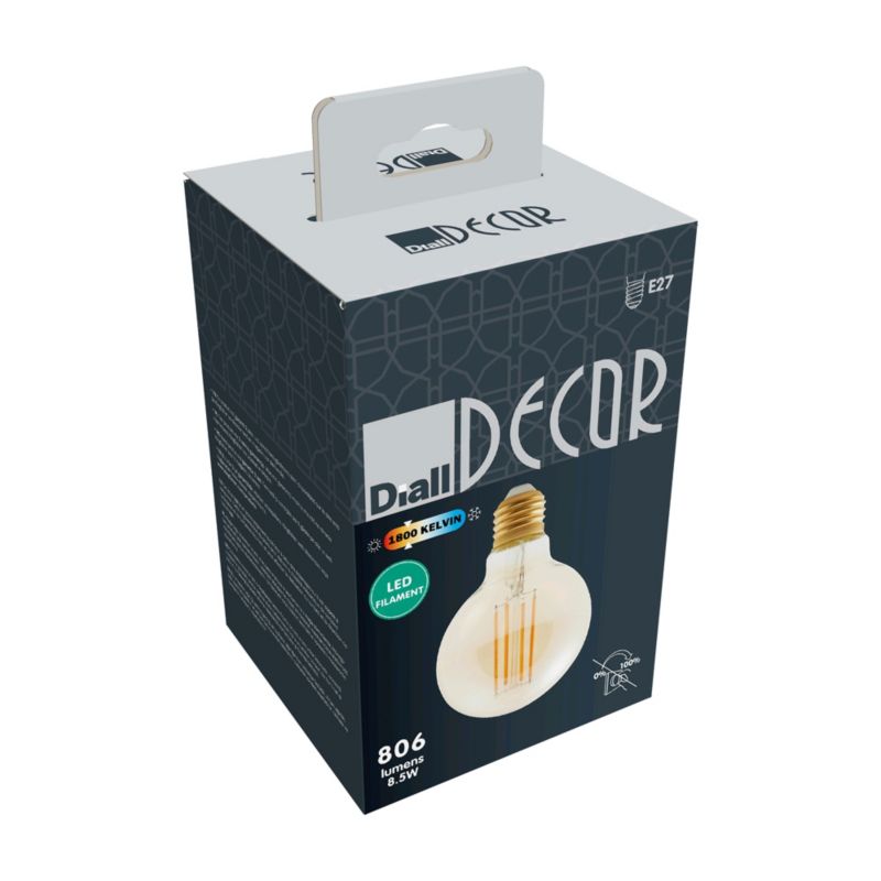 LED-pære Diall G95 E27 806 lm 1800 K