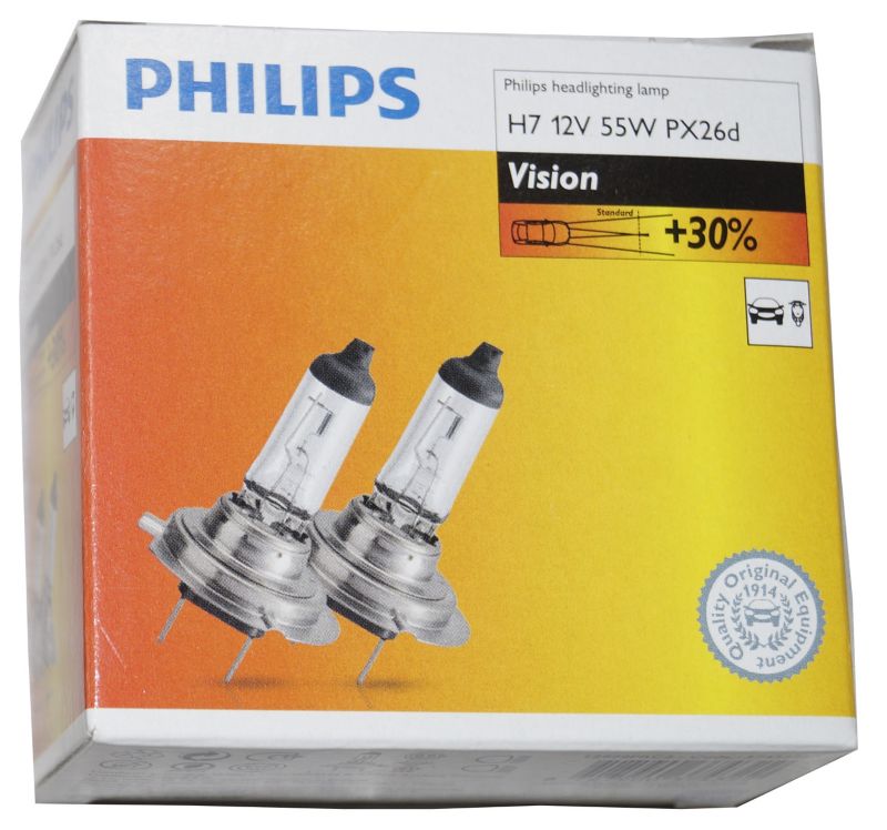 Philips H7 55 W Vision C2 bilpære, 2 stk.