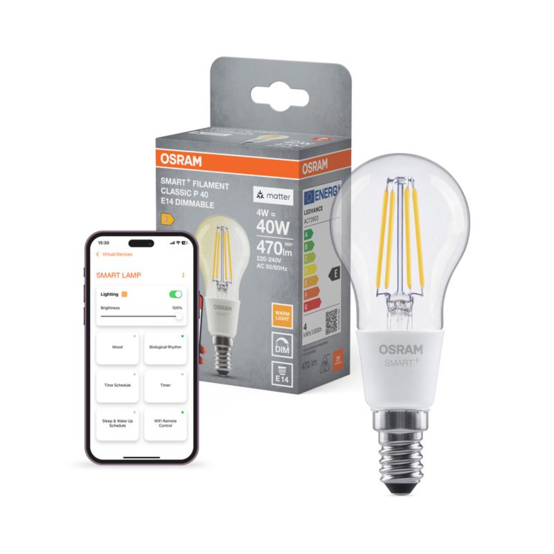 Smart Pære P40 E14 470 lm 2700 K Dæmpbar
