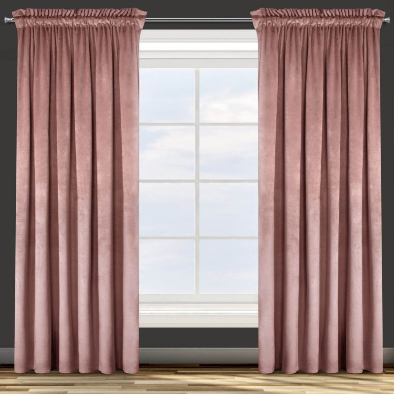 Rosa gardin 135 x 300 cm i mørkerosa