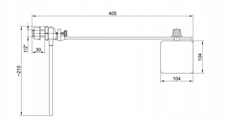 Inter-Sano 600-54000 bundskylleventil med flyde, 1 stk.