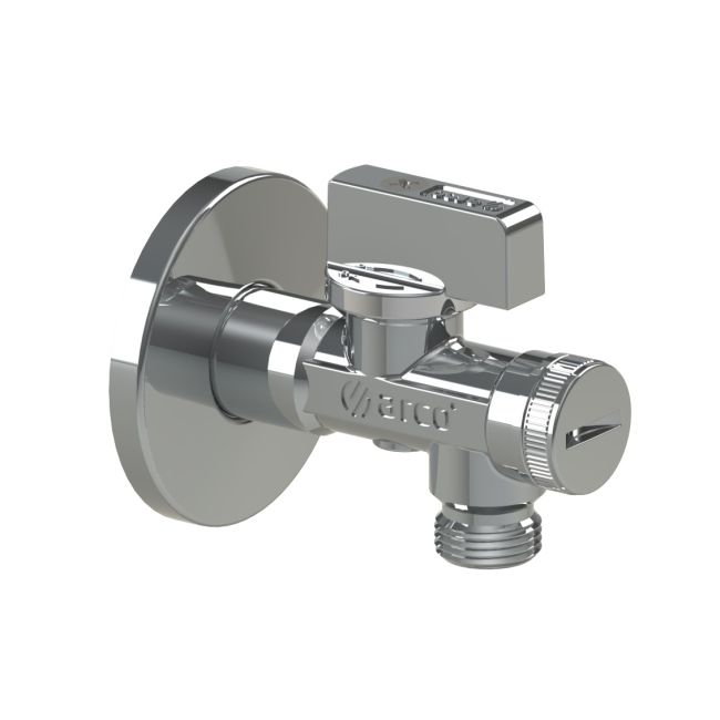 Arco 1/2" x 1/2" vinkelformet kugleventil med kalkbeskyttelse og filter