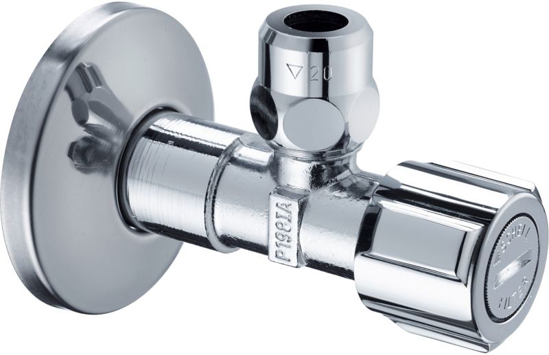 Vinkelventil i messing Schell 1/2" x 3/8" med filter