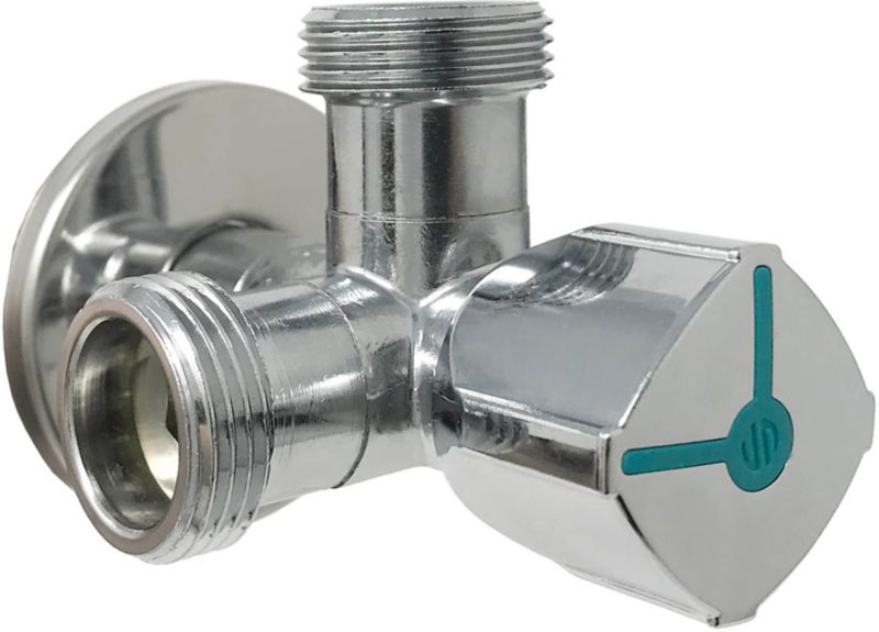 Twin Mac vinkelforløbsventil 1/2" x 3/8" x 3/8"