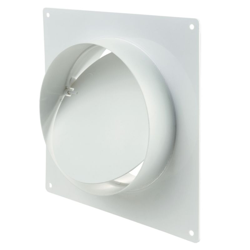 Tilbageventil med flange Vents 125 mm hvid