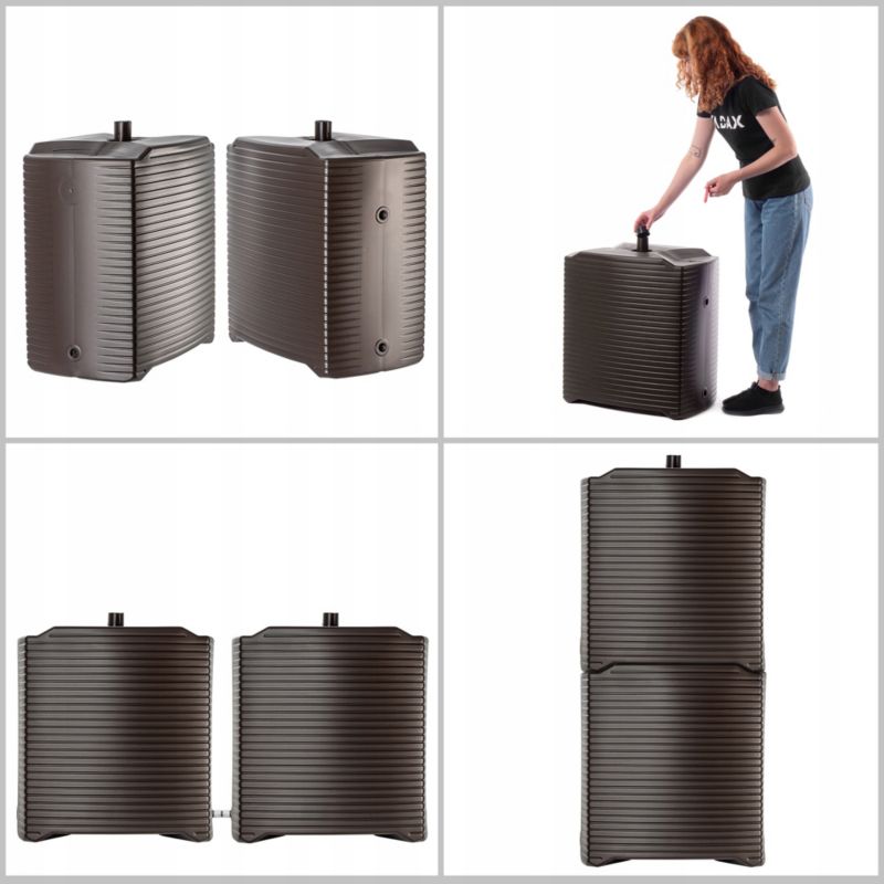 Modulopbygget regnvandstank KADAX 250L med hane og tilslutning – stor beholder