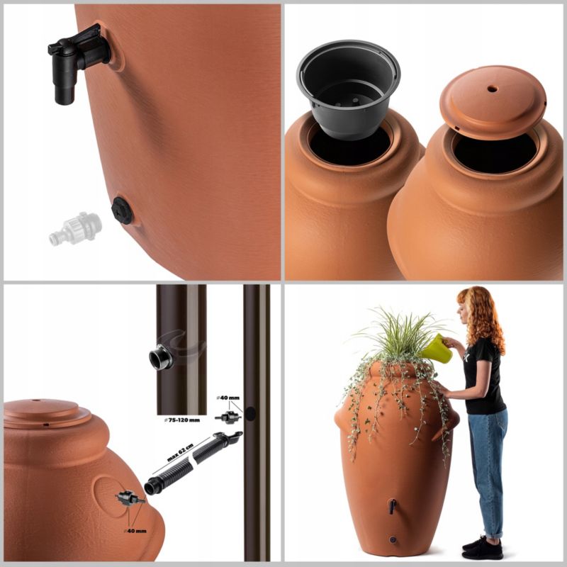 Regnvandstank KADAX 360L med hane og plantepotte – 1 stk.