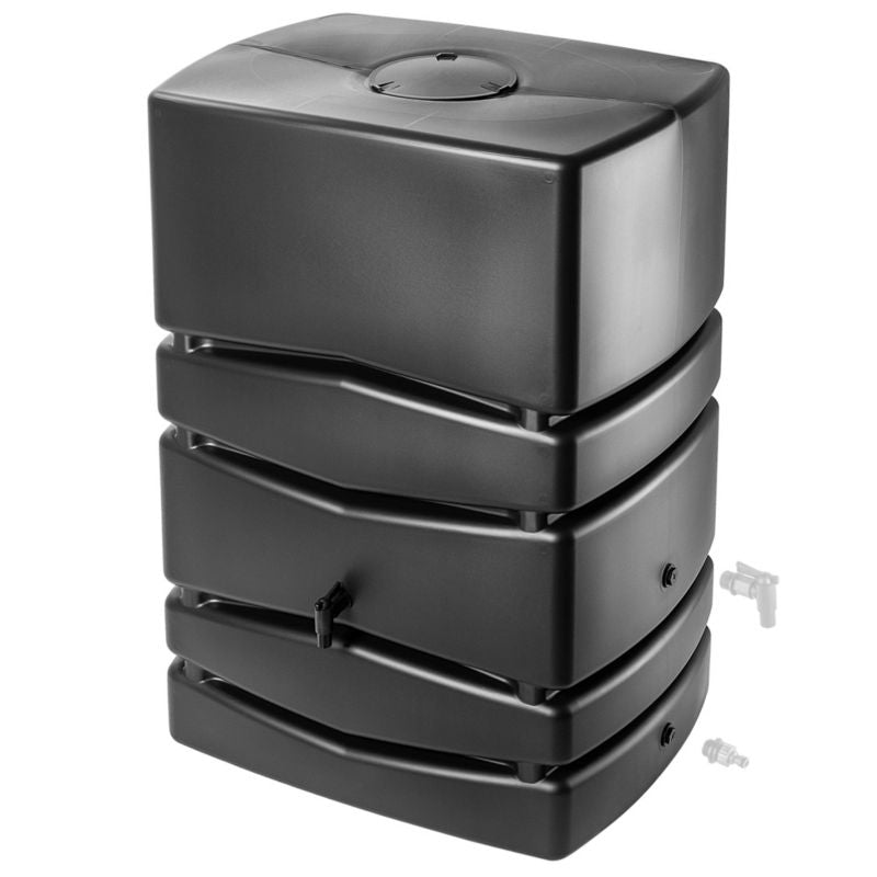 Regnvandstank Kadax 450L med hane i antracit – 1 stk.