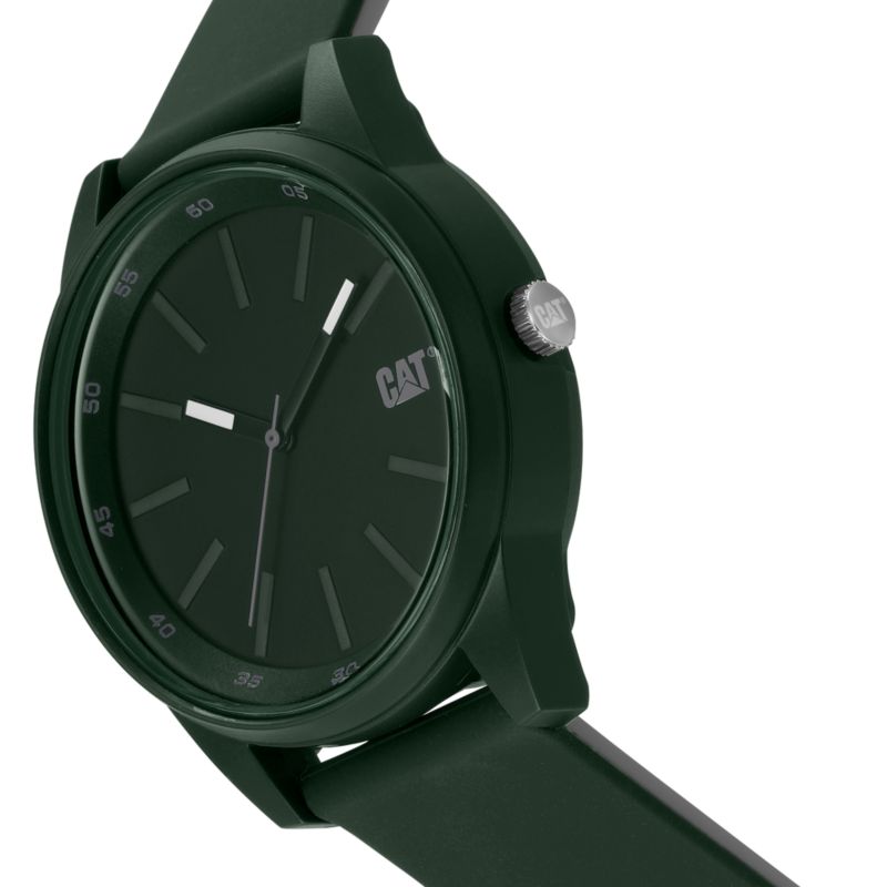 Analogt Caterpillar Insignia 3H ur med polycarbonat 43 mm og silikonerem, 1 stk.