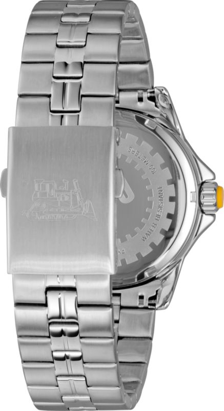 Caterpillar Slider 3H stålur med dato BLK/YLW stålrem 1 stk.