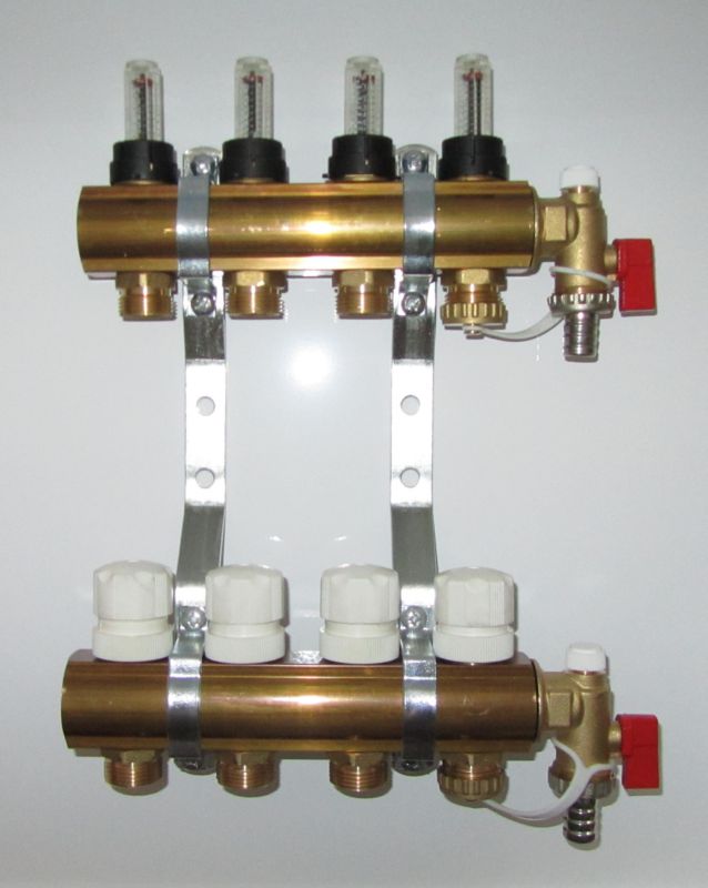 Modulært kollektor-sæt med 4 flowmoduler