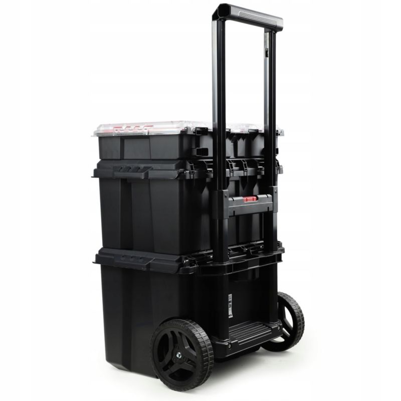 Sæt med 3 Keter Stack 'N' Roll kasser på 150L