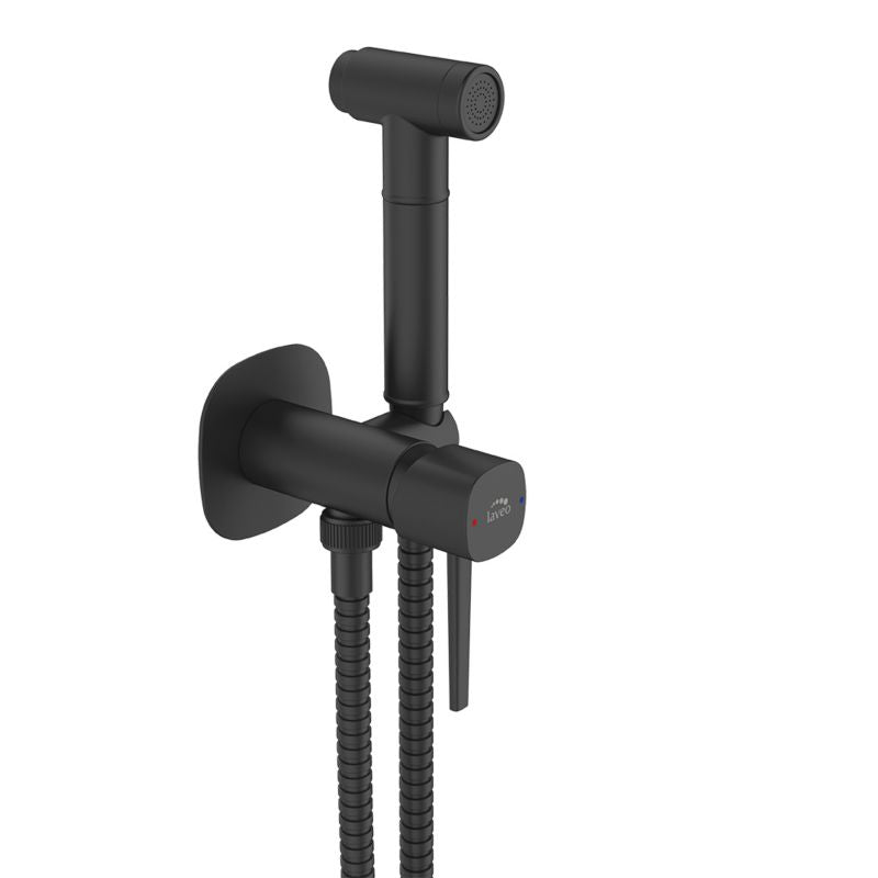 Indbygget bidetsæt Laveo Vilar mat-sort