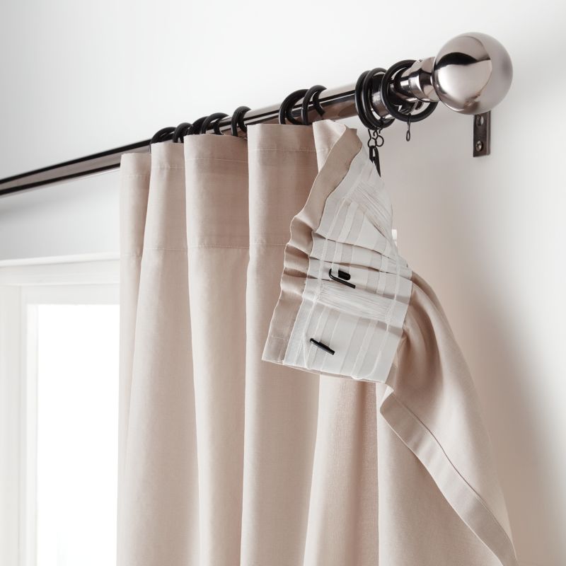 GoodHome gardinsæt til ophæng i sort