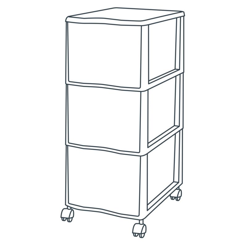 Form Kontor sæt med 3 skuffer 63,5 cm