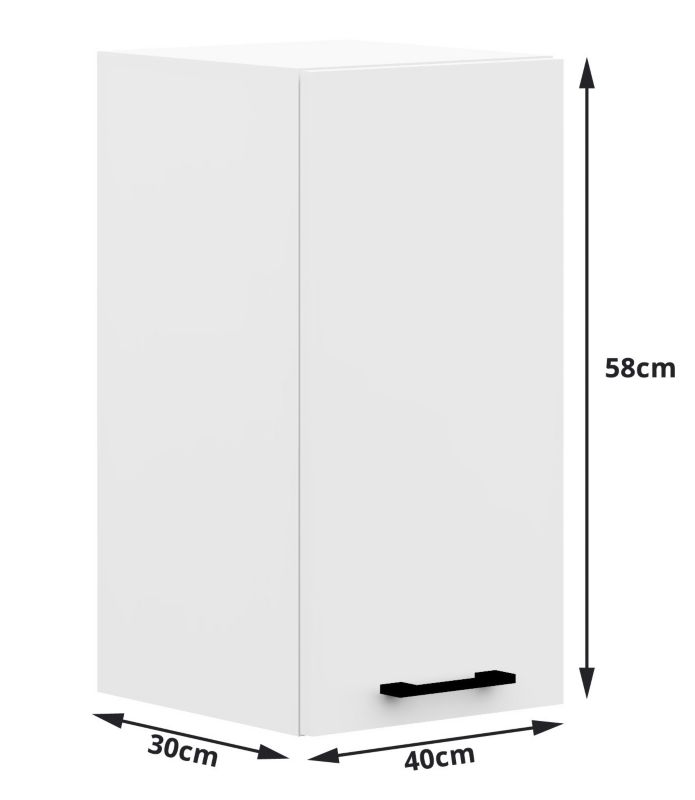 Køkkensæt Akord Oliwia 1,8 m Hvid 180 cm 7 døre 1 skuffe mat-hvid finish 8 hylder 180x46x203 cm 1 sæt