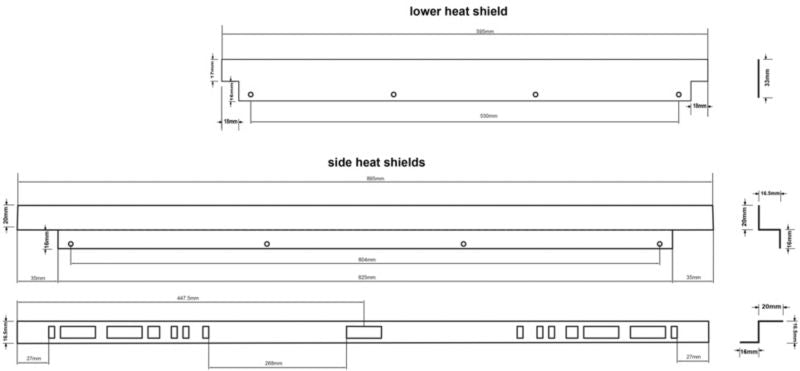 Sæt med varmeafledningslister til ovn GoodHome Cicely 89,5 cm