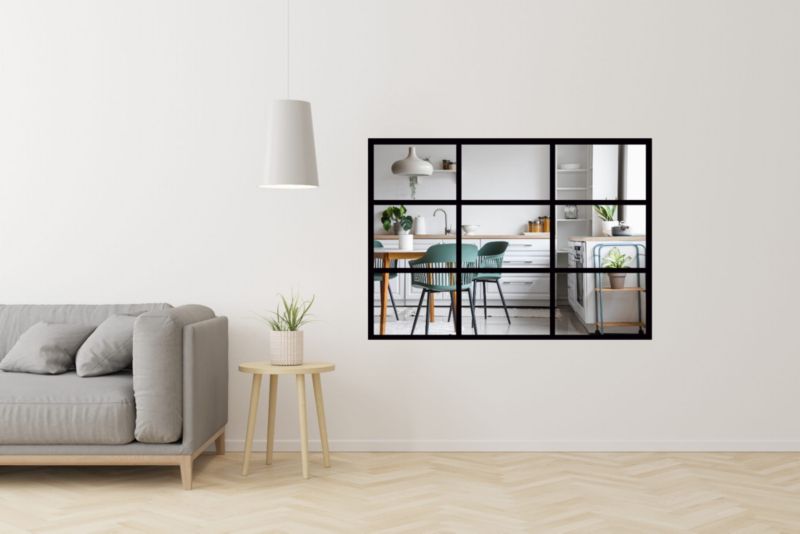 Sæt med 9 vægmonterede spejle til selvklæbning BD art. 21x30 cm