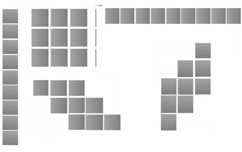 BD Art sæt med 9 kvadratiske vægspejle til påklæbning, glamour 20 x 20 cm med bikagemønster