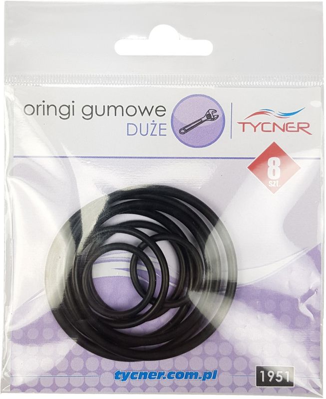 Sæt med store o-ringe, 8 dele