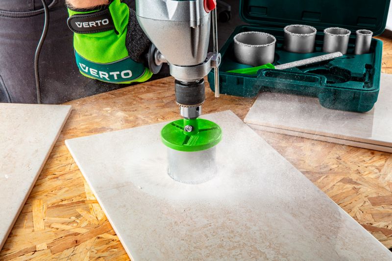 VERTO sæt med hulsavsklinger med wolframkarbidbelægning 32 til 83 mm til boring i beton, mursten og fliser, 5 stk.