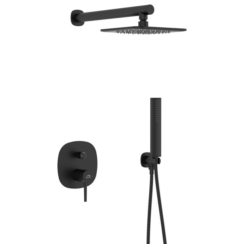 Vilar indbygningsbrusesæt i mat sort