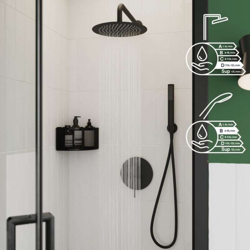 GoodHome Owens indbygget brusesæt i mat-sort