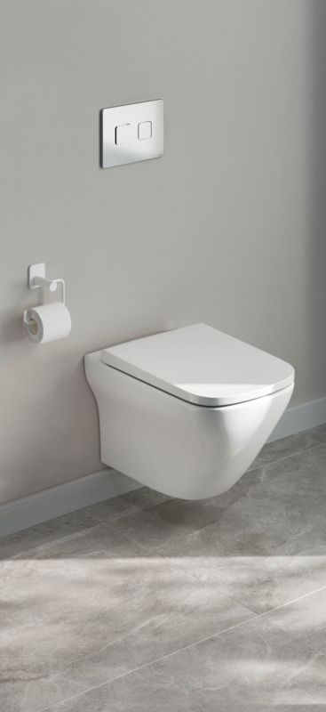 Indbygget WC-sæt Cersanit Luvio uden kant med soft-close sæde i krom