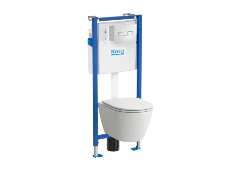 Indbygget WC-sæt Roca Talia uden kant med soft-close sæde og krom trykknap