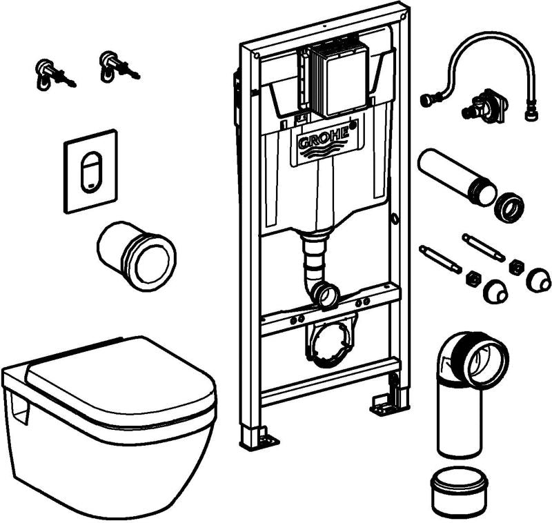 Indbygget WC-sæt Solido Euro Rim med soft-close sæde