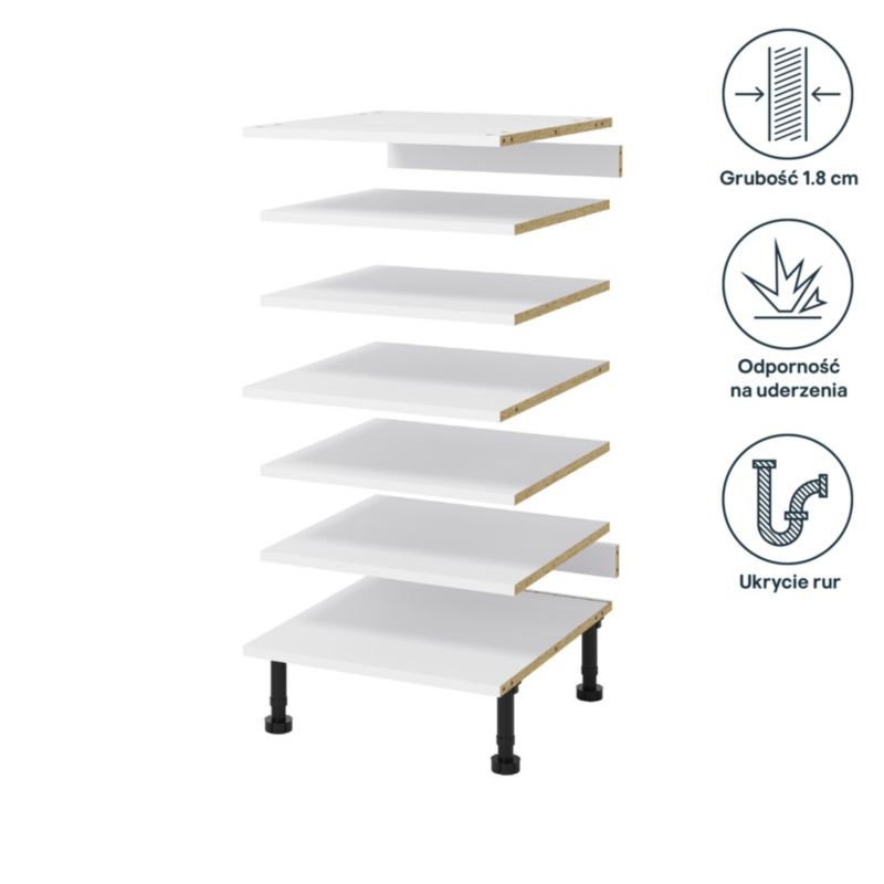GoodHome 50 cm sæt med hylder til højskab