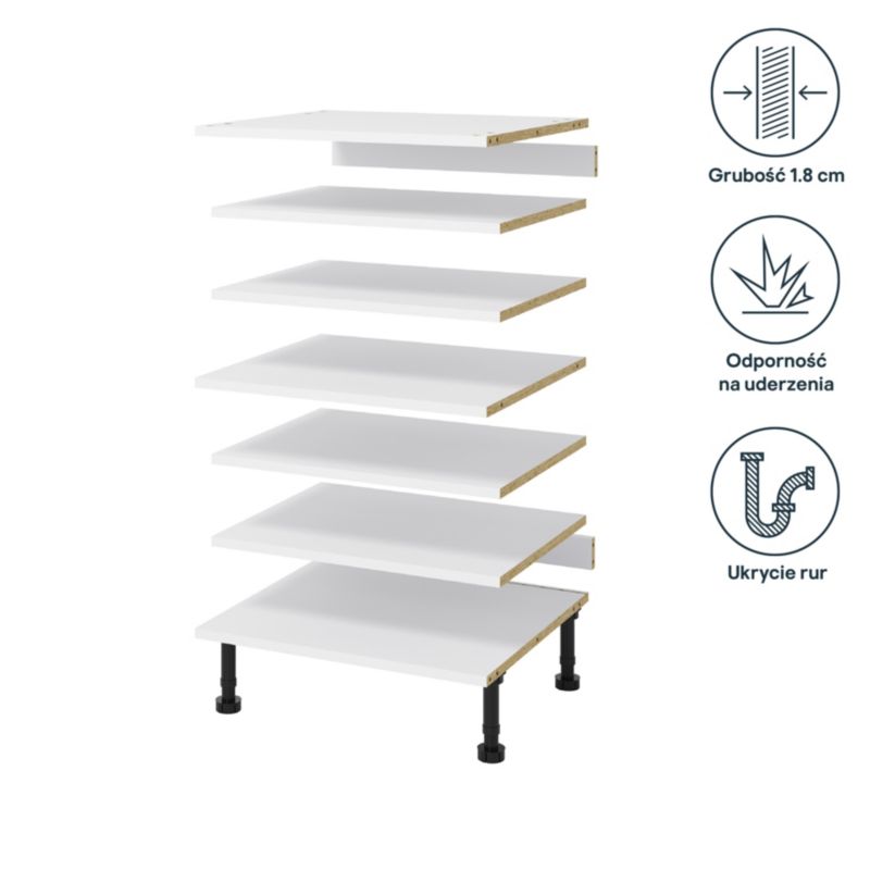 GoodHome 60 cm sæt med hylder til højskab