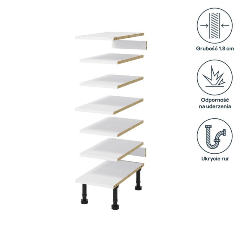 GoodHome Innovo 30 cm hyldesæt til kolonne-skab