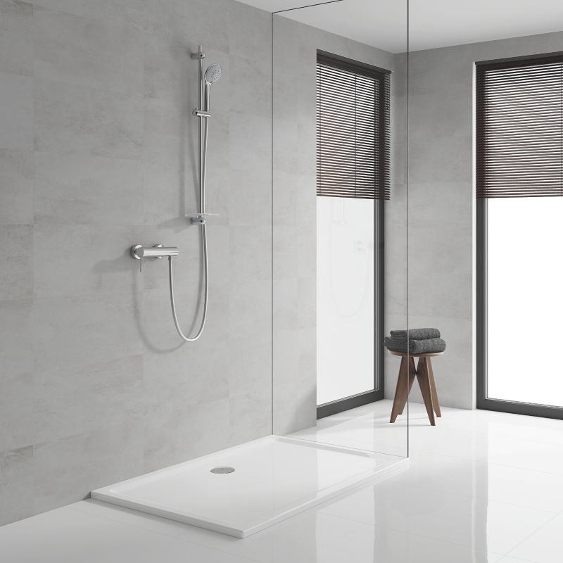 Brusesæt Champagne Forkromet 90 cm Stang 175 cm Slange med Hylde