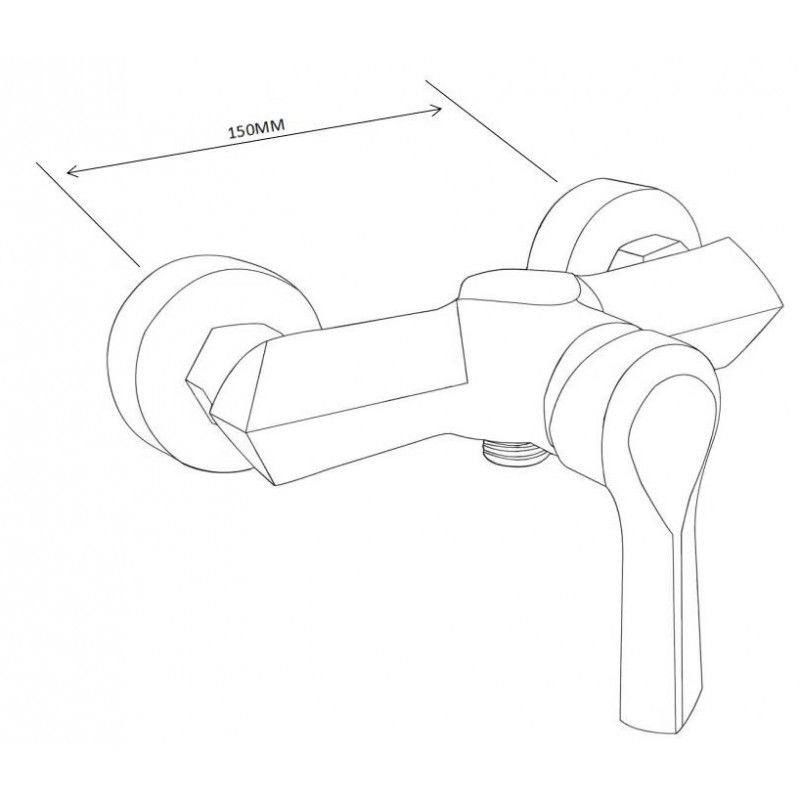 Mexen Sabre brusesæt, 950 mm, krom, 1 stk.