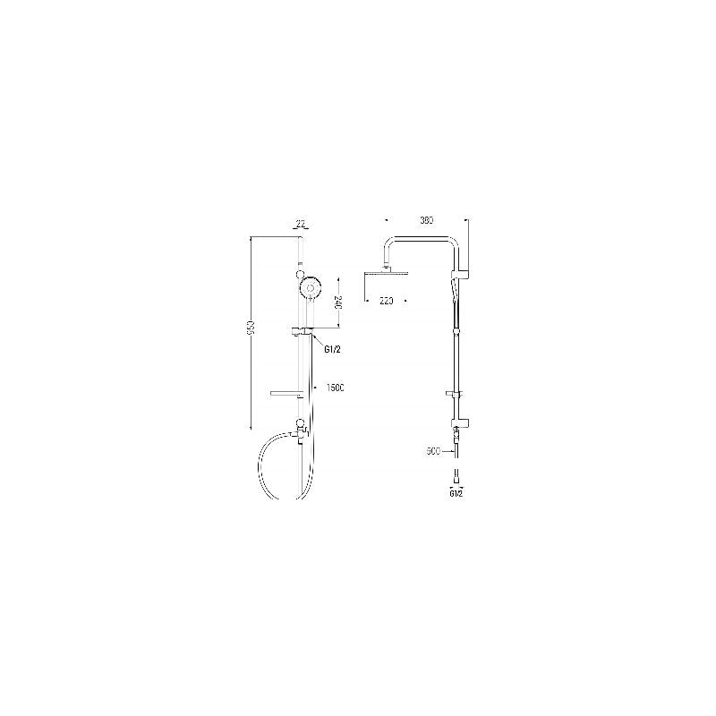 Mexen Pecos brusesæt med regnbruser, krom, 1 stk.