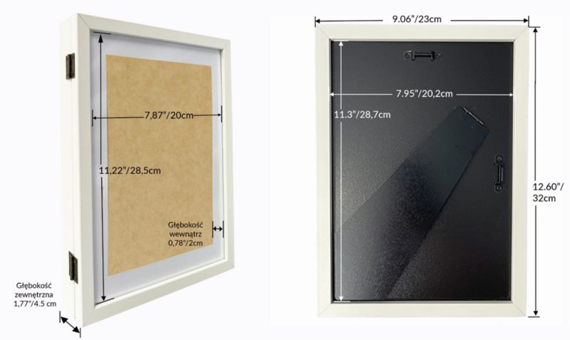 Sæt med 2 åbne hvide BD art rammer 21x30 cm