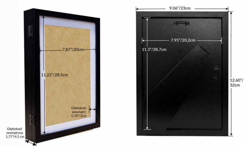 BD art sæt med 2 åbne sorte rammer 21x30 cm