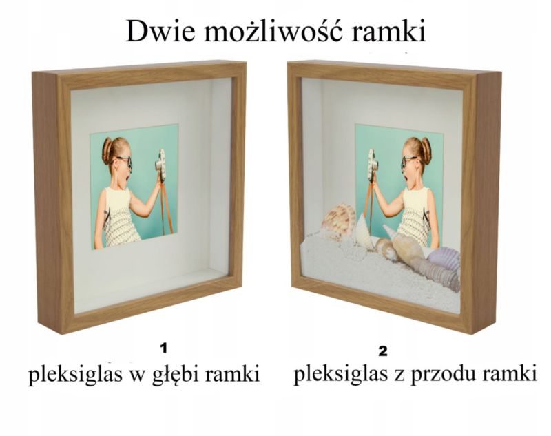 BD art 3D box rammesæt 23x23 cm i dyb eg – 3 stk.