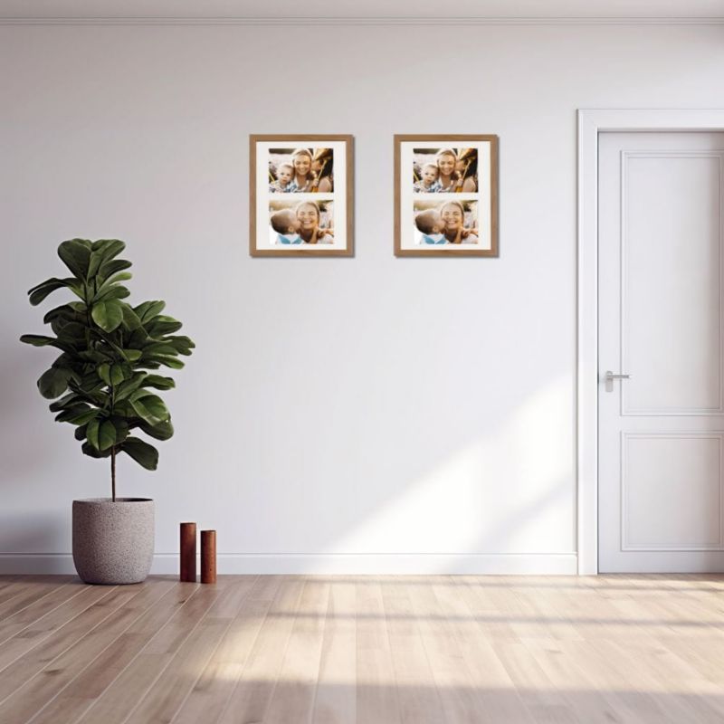 BD art Basic sæt med 2 rammer 28x35 cm i egetræ med passepartout, brun