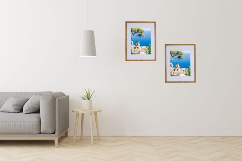 Sæt med 2 BD art Basic rammer 28x35 cm med passepartout i egetræ