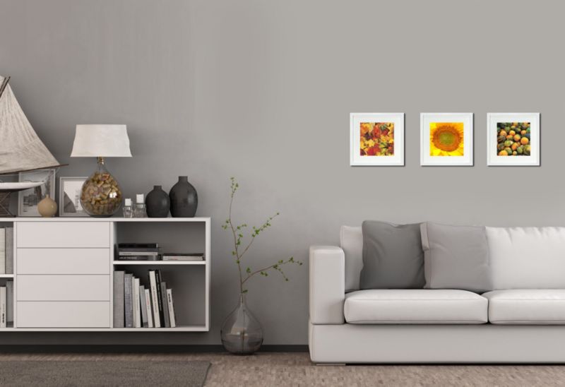 BD art sæt med kvadratiske billedrammer 28x28 cm med passepartout, hvide, 2 stk.