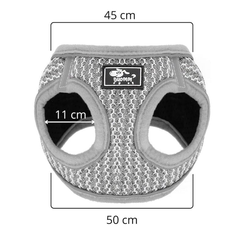 Trykfri sele med 150 cm line Springos til hund og kat L 14-20 kg grå 1 sæt