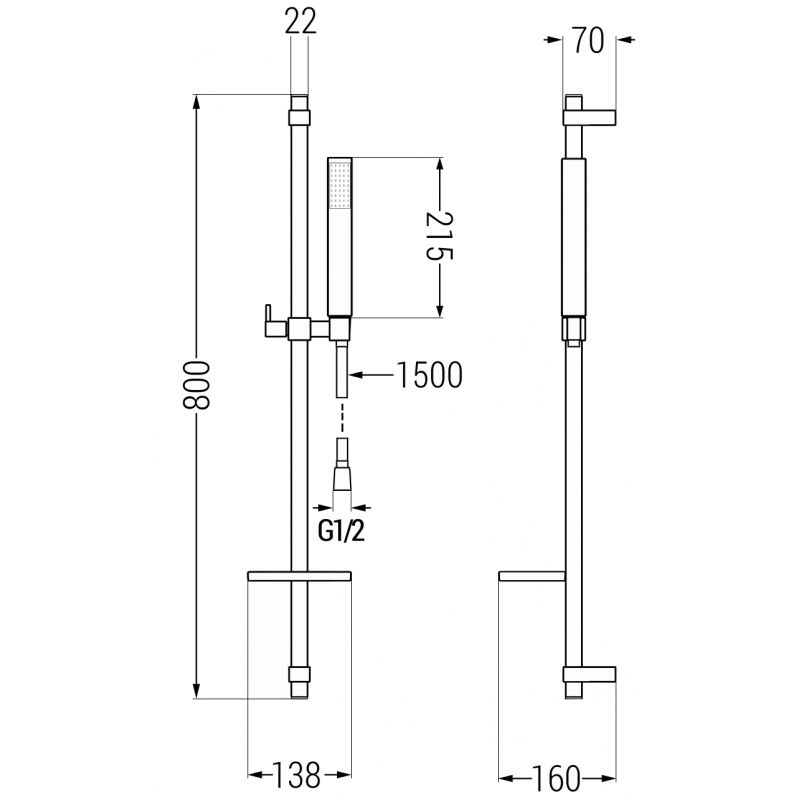 Mexen Aries DQ77 krom badekarsæt 1 sæt