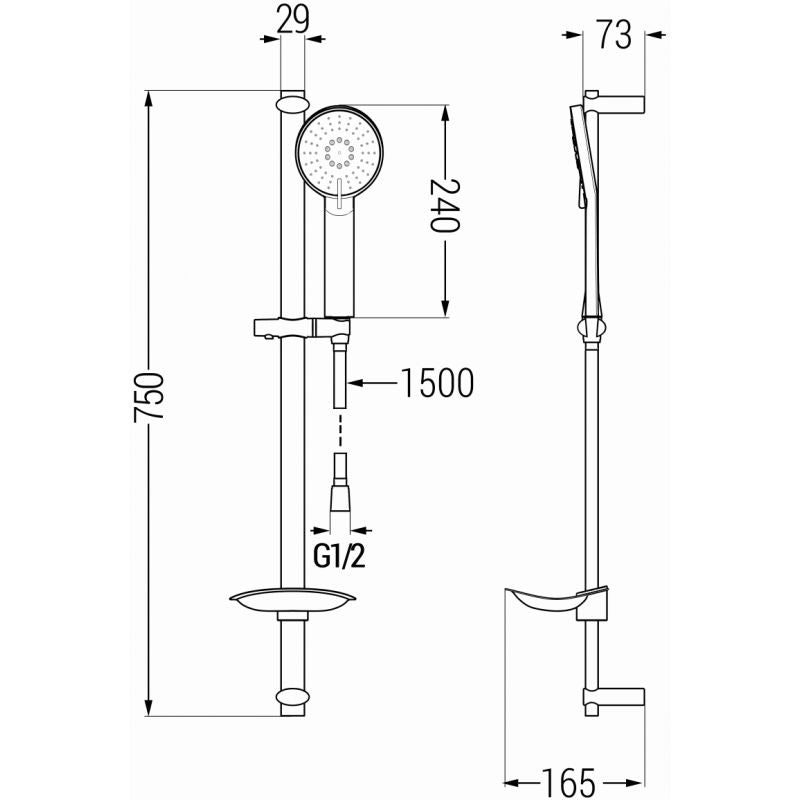 Mexen Axel DB40 badekarsæt i krom, 1 sæt
