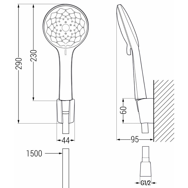 Mexen Sabre R74 krom badekarsæt 1 sæt