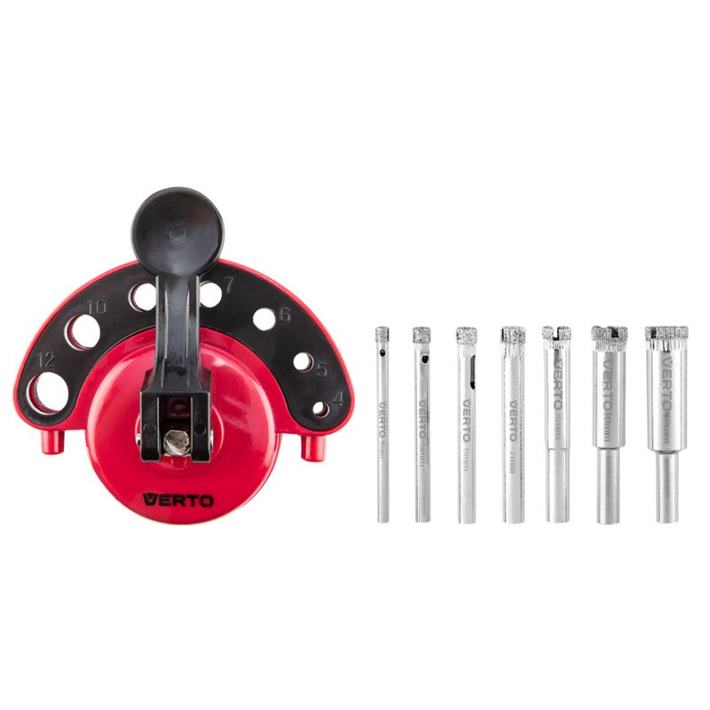 VERTO diamantbor-sæt 4, 5, 6, 7, 8, 10 og 12 mm med diamantbelægning 80 K, 8 dele