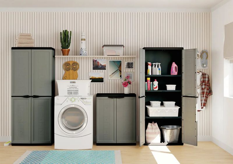 Sæt med højskab + lavt skab Keter Jolly i kunststof, 1 sæt